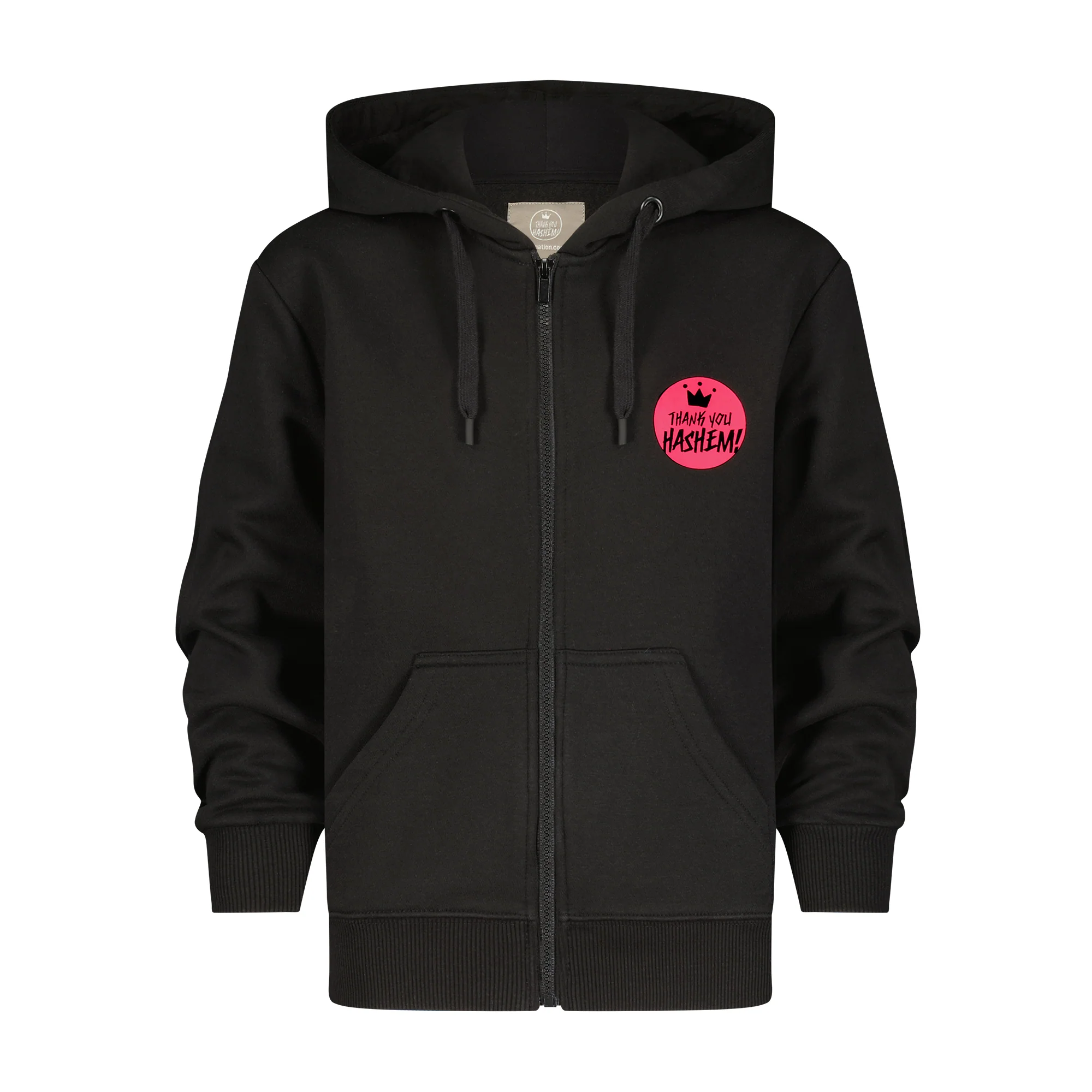 Sweatshirt / Black with Pink Logo